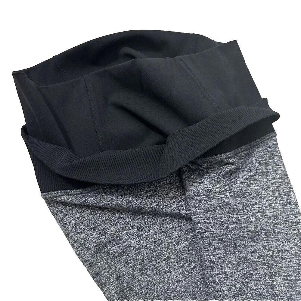 Lululemon High Rise Straight Leg Yoga Pants Heathered Gray Black‎ Activewear